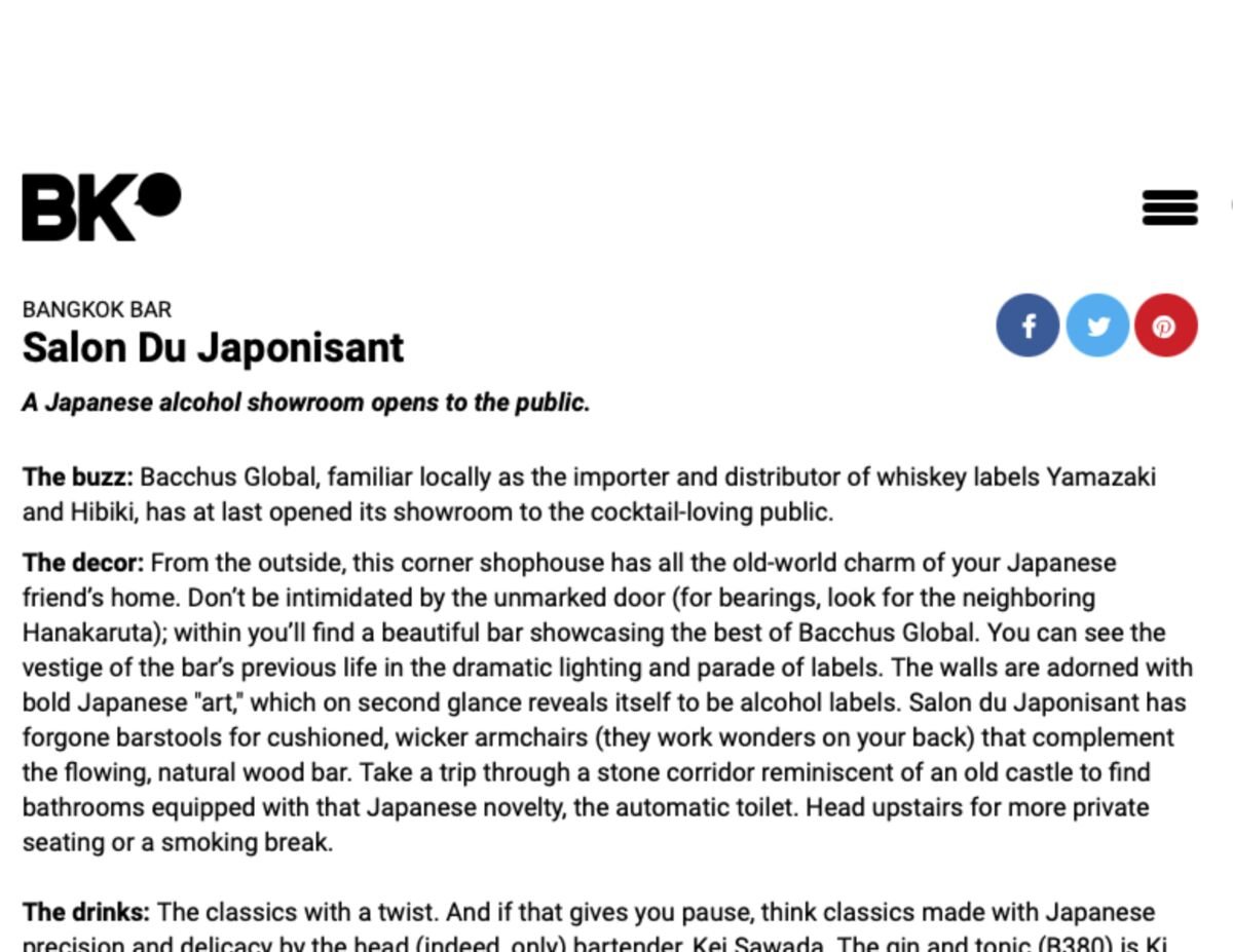 BK article clipping about Salon du Japonisant